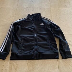 Addias kids black 3 stripe jacket